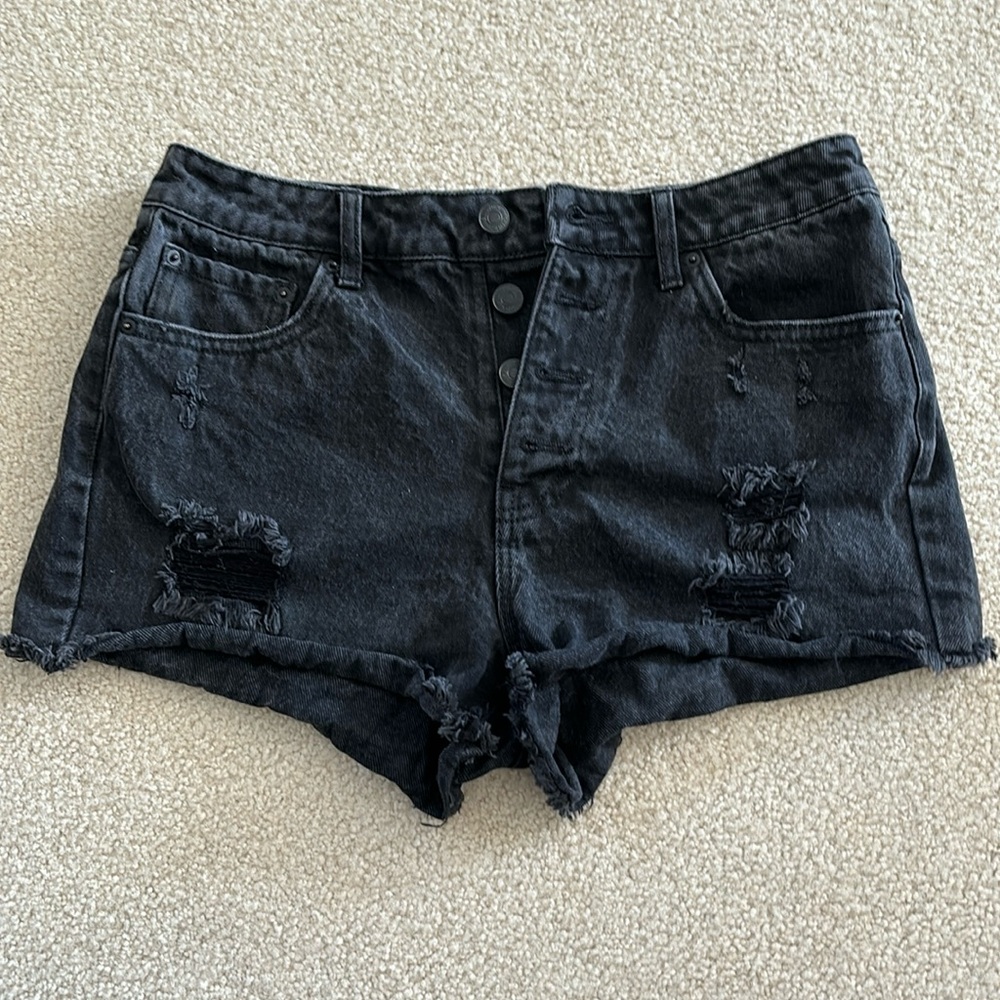 Forever 21 • Black Jean High Waisted Shorts • Size 27